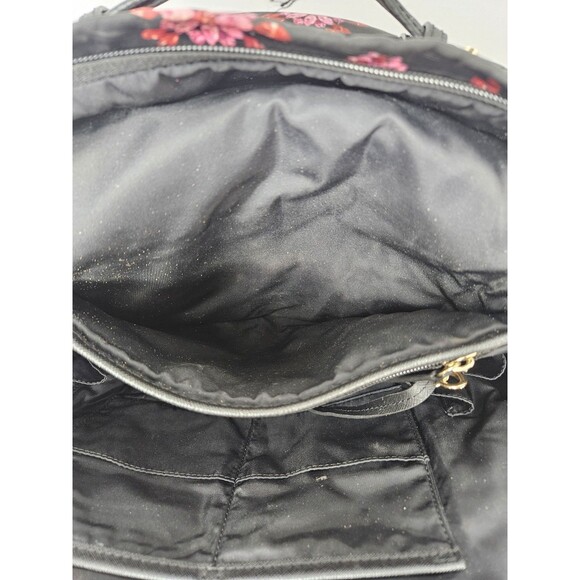 Michael Kors Kelsey Black Ultra Pink Ruby Jewel Floral Large Nylon Backpack main image 9